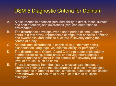 PPT - Delirium Assessment and Management PowerPoint Presentation - ID:4271004