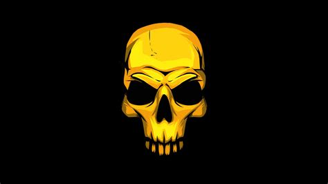 Download Golden Dark Skull 4k Ultra HD Wallpaper