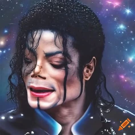 Michael jackson crying while observing the earth on Craiyon