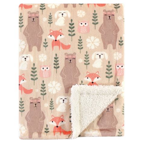 Hudson Baby Mink Blanket with Sherpa Backing, Girl Forest - Walmart.com - Walmart.com