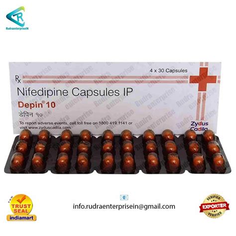 Nifedipine Capsules Depin 10 Mg at Rs 35/stripe in Surat | ID: 2850943734212