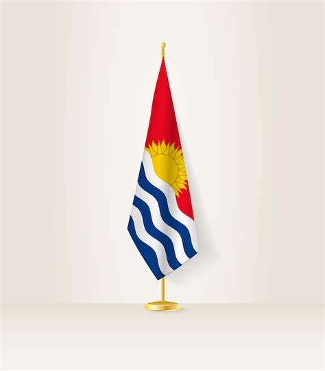 Premium Vector | Kiribati flag on a flag stand