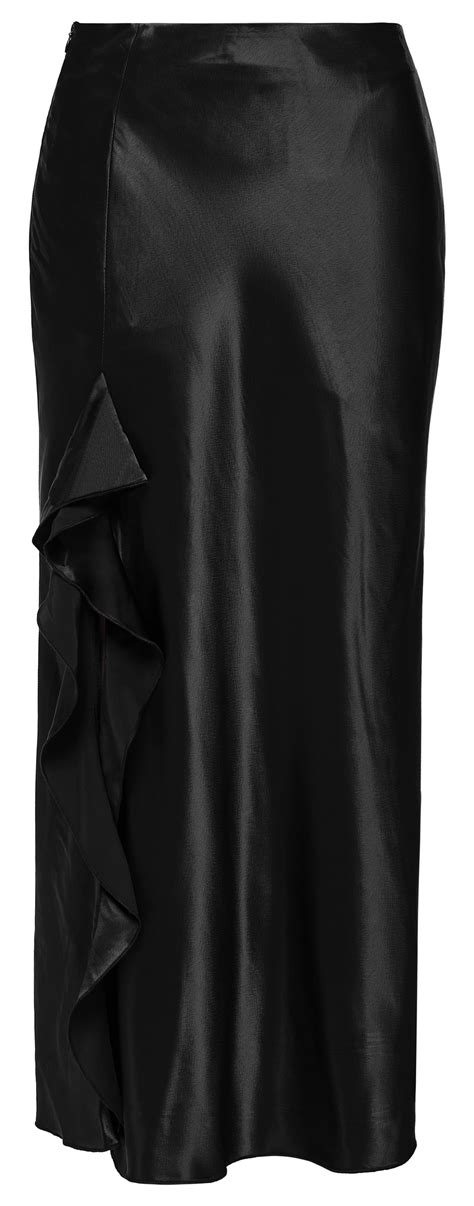 Punk Rave Gothic Black A-Line Draped Skirt Asymmetric Ruffles