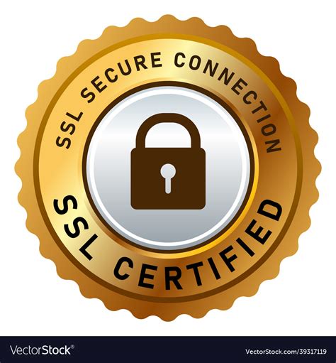 Ssl secure connection certified stamp label Vector Image