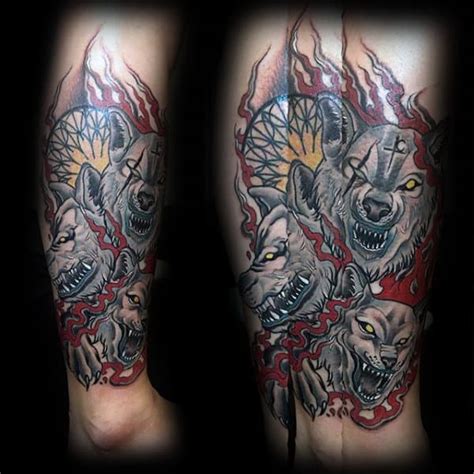 50 Cerberus Tattoo Designs For Men - Three Head Dog Ideas