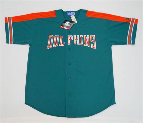 Vintage late 90s Miami Dolphins baseball style jersey by Starter. Men's ...