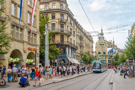 In the Streets of Zurich City in Switzerland Editorial Stock Image ...