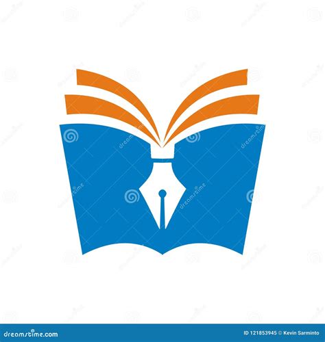 Book pen logo education stock vector. Illustration of open - 121853945