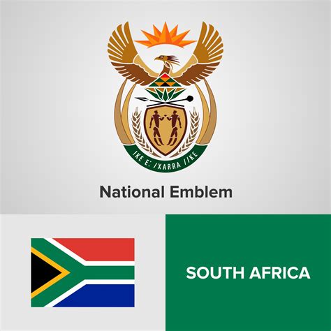 South Africa National Emblem, Map and flag 344299 Vector Art at Vecteezy