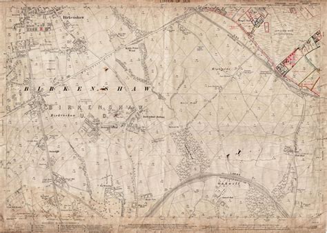 Old map of Birkenshaw, Yorkshire, in 1908