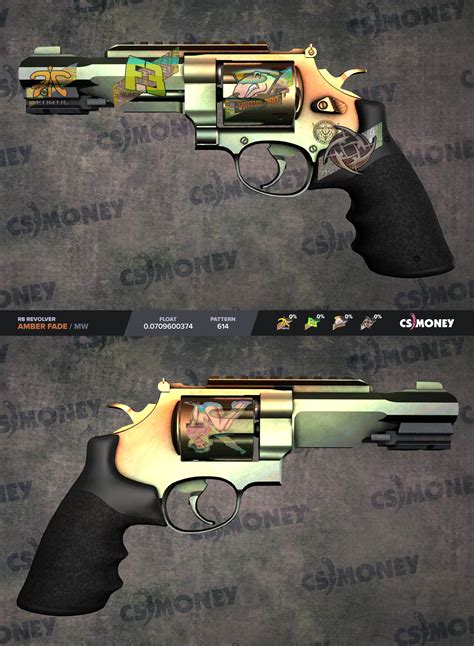 [H] R8 REVOLVER Amber Fade 0.070 with kato 15 holo x4 and M4A4 asiimov ...