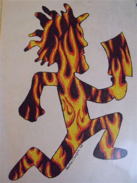 hatchet man art | Flaming Hatchetman Tattoo | Insane clown posse, Therapeutic art projects, Male art