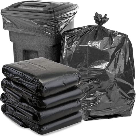 65 Gallon Trash Bags,25 Pack Extra-large Black Heavy Duty Trash Can ...