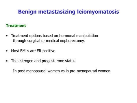 Benign metastasizing leiomyomatosis - ppt download