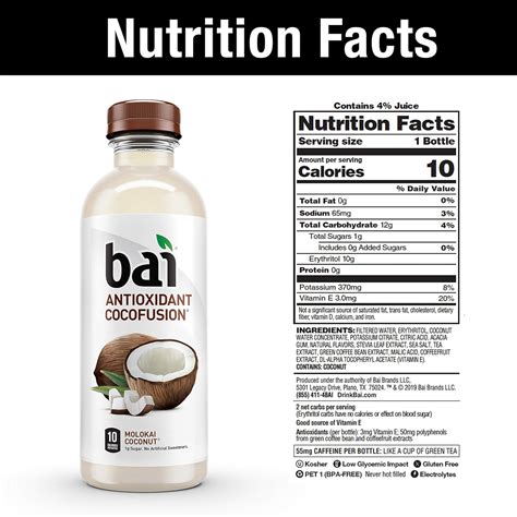 Bai Nutrition Facts Carbs | Besto Blog