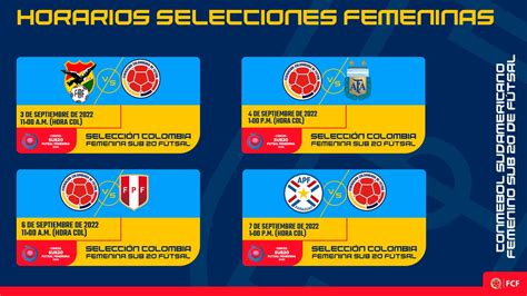 Calendario Selecciones Colombia Femeninas – Federación Colombiana de Futbol