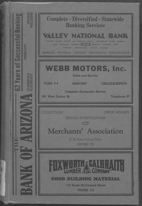 1939 City Directory of Prescott, Arizona, county seat of Yavapai county | Arizona Memory Project
