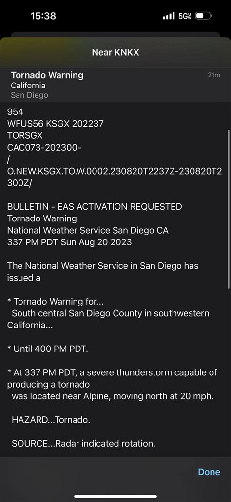 Tornado warning just east of San Diego near Alpine, CA : r/tornado