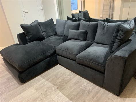 My Picture - Dark grey small velour corner sofa Dillon | SLF24