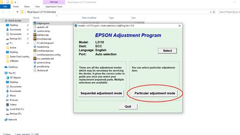 Epson L3110 Adjustment Program Service