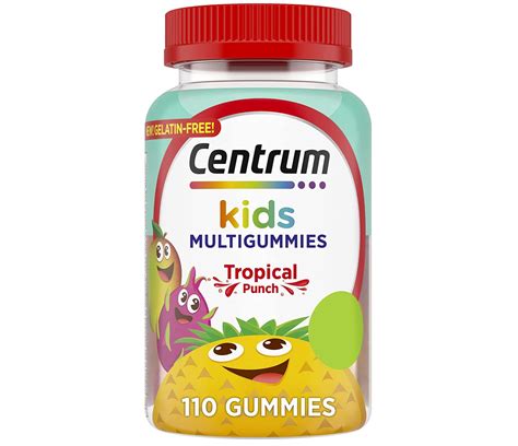 Centrum Kids Multivitamin Gummies, Tropical Punch Flavor Made with ...