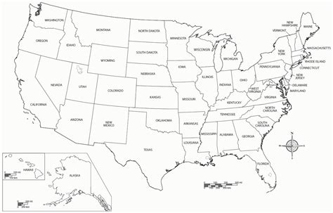 United States Map Coloring Page