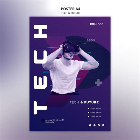 Free PSD | Poster template with technology concept