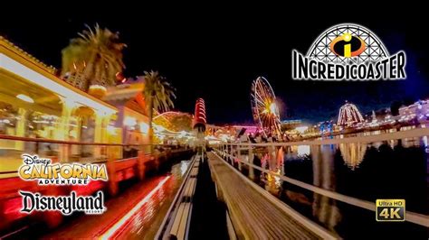 Incredicoaster at Night On Ride Front Seat 4K POV Disney's California Adventure 2022 03 22 in ...