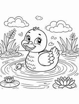 Duck coloring page sketch template
