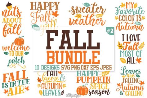 Fall sayings SVG Bundle, Autumn SVG Bundle, PNG, DXF, Cricut