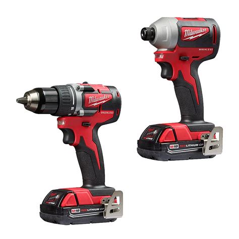 Milwaukee Tool M18 18V Li-Ion Brushless Cordless Compact Drill/Impact Combo Kit (2-Tool) W ...