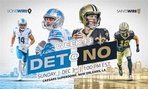 Lions vs. Saints: How to watch, listen or stream the Week 13 matchup