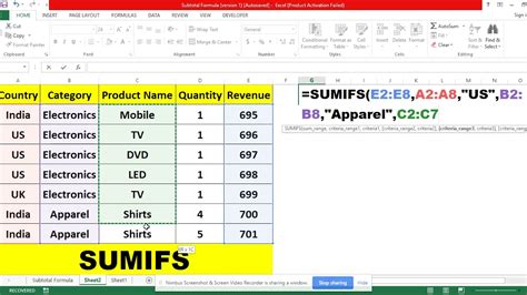 Sumifs Excel Formula Tutorial | SystemWebTech Online - YouTube