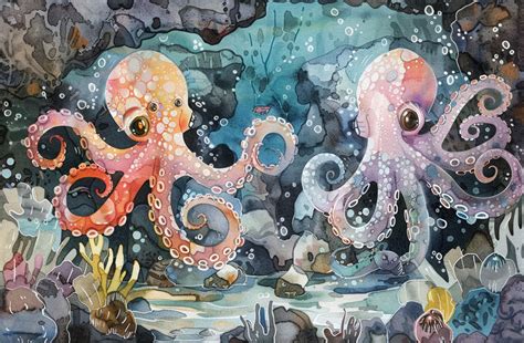 Whimsical Octopus Nautical Art Free Stock Photo - Public Domain Pictures