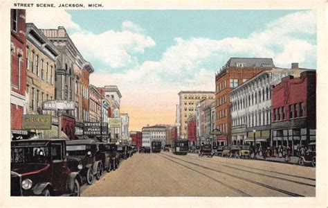 Jackson Michigan Street Scene Antique Postcard (J33390) - Mary L ...