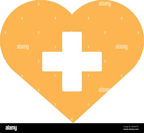 heart with medical cross silhouette style Stock Vector Image & Art - Alamy