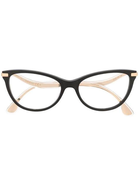 Jimmy Choo Eyewear curved arm cat-eye glasses - Black | Cat eye glasses ...