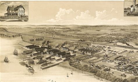 Newport News, Virginia in 1891- Bird's Eye View Map, Aerial, Panorama ...