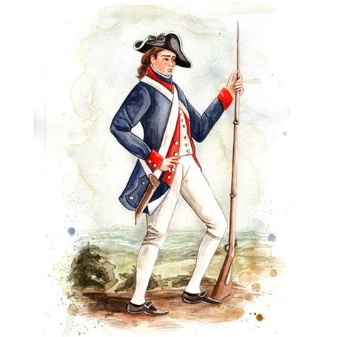 American Revolution Patriot Soldier Watercolor Print