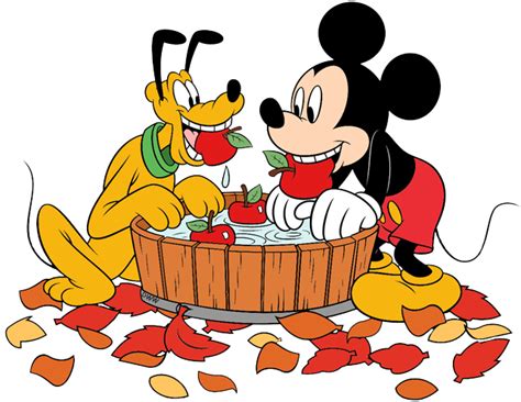 Mickey Mouse and Pluto bobbing for apples clip art #autumn, #fall, #pluto, #mickeymouse | Mickey ...