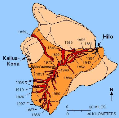 Hawaii Center for Volcanology | Mauna Loa Eruptions