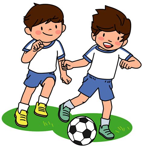 Cartoon Boy Playing Football Clip Art