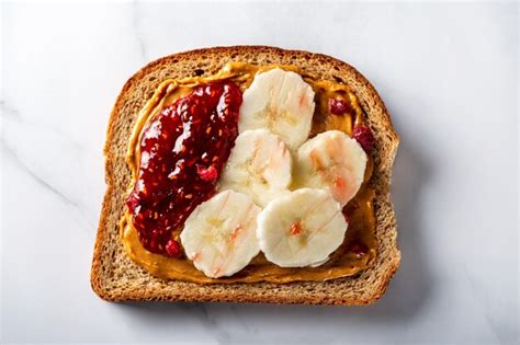 Premium Photo | Healthy open sandwich with peanut butter