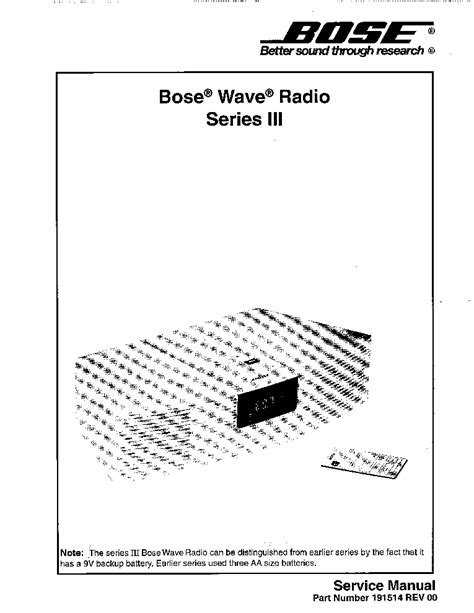 BOSE WAVE RADIO SERIES III Service Manual download, schematics, eeprom ...