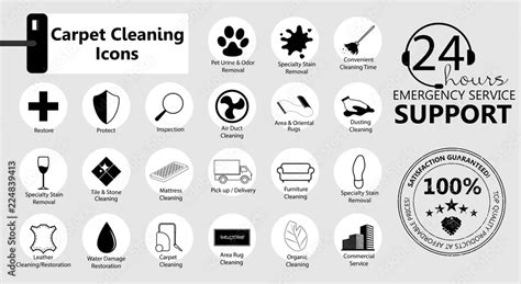 Carpet cleaning, Service icons set, emblems for a business. Carpet cleaning. Vector icons set ...