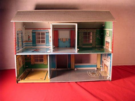 VINTAGE 1950s 1960s MARX METAL LITHO COLONIAL DOLLHOUSE DOLL HOUSE ...