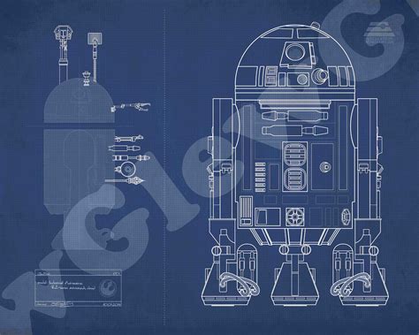 Blueprint graphic of R2-D2. Fantastically Star Wars nerdy and | Etsy