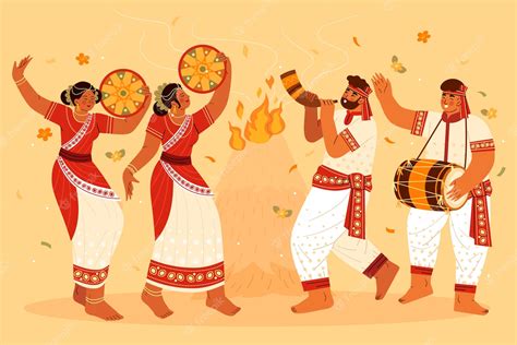 Free Vector | Flat magh bihu illustration