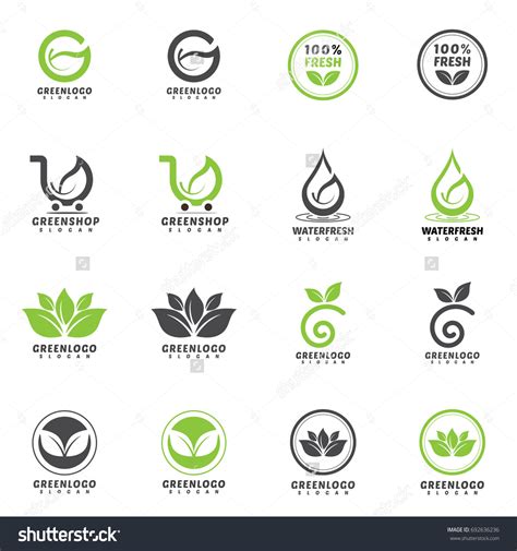 Green Logo Set Design Template Stock Vector (Royalty Free) 692636236 ...