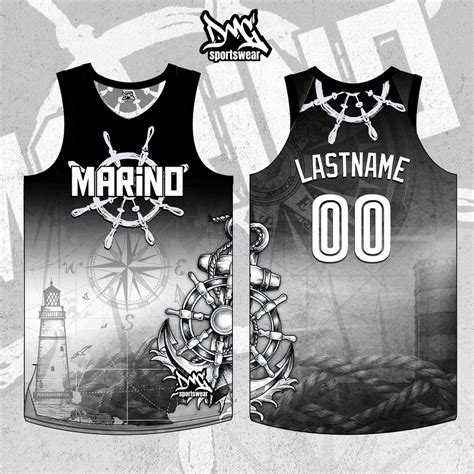 Black & White Marine Basketball Full Sublimation Jersey | Shopee Philippines